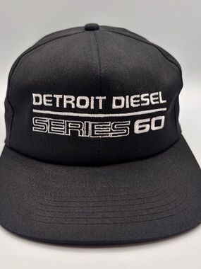 Detroit Diesel Series 6 Block Logo Black/White Embroidered Snapback Hat